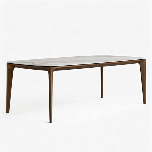 Esstisch 180 x 90 x 75 cm Holz Braun Weiß Marmoroptik Modern