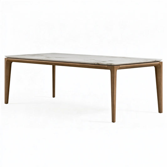 Esstisch 200 x 100 x 75 cm Holz Weiß Braun Marmoroptik Modern