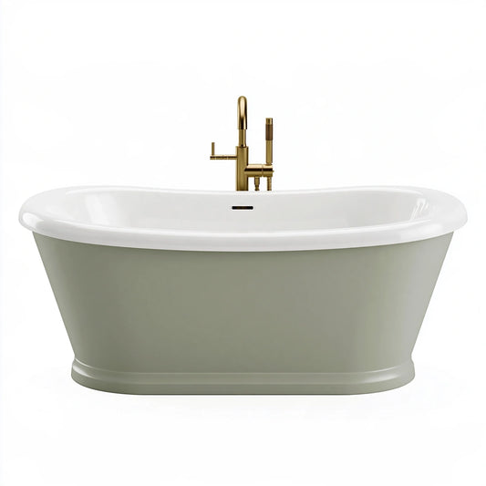 Freistehende Badewanne 170 x 75 cm aus Acryl Weiß/Salbeigrün im klassischen Stil